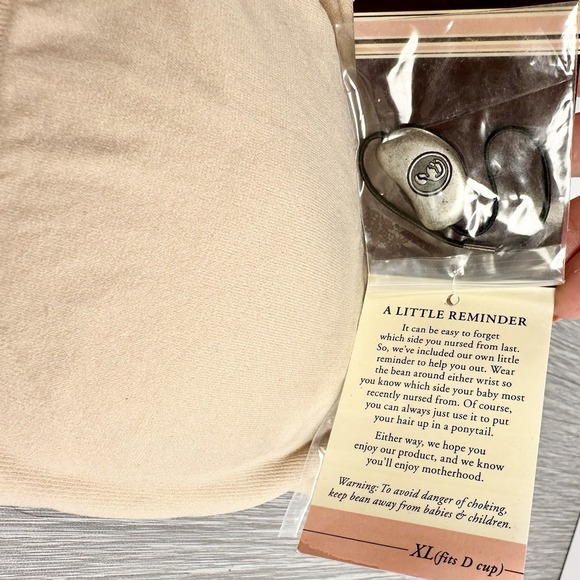 La Leche League Bandeau No Wire Bra 4206 With Clear Strap NWT Sz: XL Fits D Beig - Picture 4 of 8